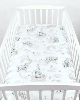 BabyLux Spannbettlaken SPANNBETTLAKEN 70x140 Spannbetttuch Baumwolle Kinder Baby Babybett, 127. Elefanten Beige