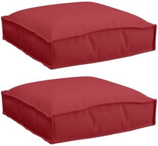 vidaXL Palettkissen für geeigneten Sitz 2 pcs Weinrot 40 x 40 x 8 cm 42001584