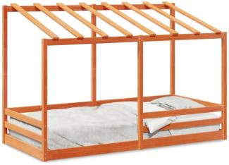 vidaXL Kinderbett mit Dach Wachsbraun 80x200 cm Massivholz Kiefer 847005