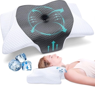 SAHEYER Ergonomisches Memory-Schaum Nackenkissen 60x35,5x10/13CM Schlafkissen