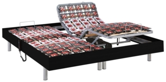 Relax-Bettgestell 2x65 Modulteller - 2 x 80 x 200 cm - Schwarz - DREAMEA