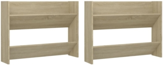 vidaXL Wand-Schuhschränke 2 Stk. Sonoma-Eiche 80x18x60cm Holzwerkstoff 806748