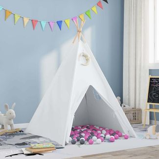 vidaXL Teepee Zelt Weiß 120 x 120 x 150 cm Stoff und Plastik 3385872