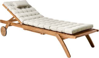 Sonnenliege mit Kissen CESANA PREMIUM Akazienholz Taupe