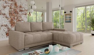 Ecksofa Pavo mit Schlaffunktion und Bettkasten - L-Form Couch mit Bonell-Federkern, Polsterecke, Couchgarnitur, Eckcouch, Sofa, Sofagarnitur (Sawana 27)