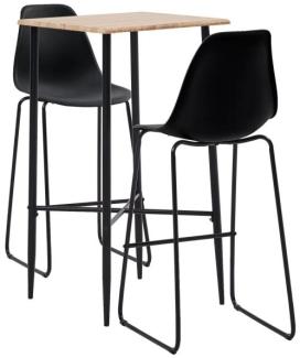 vidaXL 3-tlg. Bar-Set Kunststoff Schwarz [3051304]