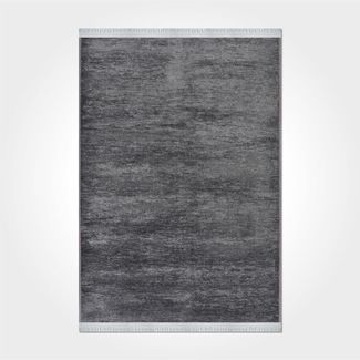 Läuferteppich Modern Anthrazit 100 x 300 cm Baumwolle Grau 88781068 [en. casa]
