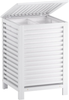 Großer Bambus Wäschekorb mit Deckel, Aufbewahrung Kleidung Spielzeug Handtücher