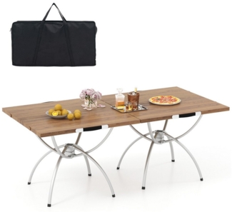 COSTWAY Campingtisch Klapptisch (2-St), ausziehbar, klappbar, Aluminiumgestell