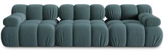 Micadoni Modulares Sofa Bellis 3-Sitzer Samtstoff Petrol