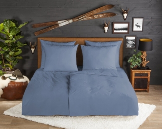 good morning Bettwäsche Flanel Uni, Biber, Flanell, 3 teilig, Flanell, Biber, Baumwolle, Winter, Warm, Reißverschluss, Einfarbig Uni