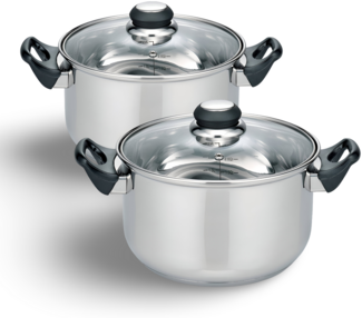 2x Edelstahl Kochtopf "Turin" 20cm kleine Kochtöpfe Küche Töpfe Topf Set 2 Stück