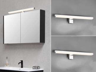 LED Badezimmer Wandleuchten 2er Set in Chrom - Spiegelleuchten, Breite 40cm