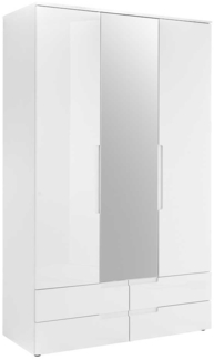 Kleiderschrank Spirit / Spice , Holzwerkstoff , Weiß , 126 x 208 x 57 cm
