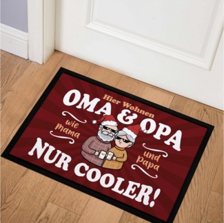 MoonWorks Fußmatte Fußmatte Geschenk Hier wohnen Oma und Opa Großeltern lustige, rechteckig