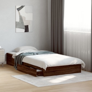 vidaXL Bettgestell mit Schubladen Braun Eichen-Optik 90x200 cm 3280684