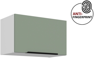 Küchen Hängeschrank 60 cm ARIA Aquamarin ultra matt + Weiss matt, hochwertige Fronten mit Anti Fingerprint Beschichtung Küchenzeile Küchenblock