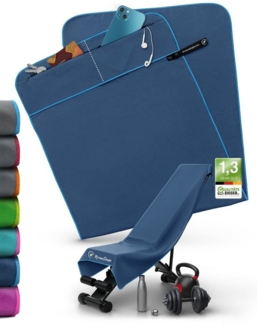 NirvanaShape Sporthandtuch Fitness-Handtuch mit Magnet-Clip, Mikrofaser Sporthandtuch, Microfaser, 2x Reißverschlusstaschen & Funktionaler Geräteüberzug, Ultra-Saugfähig