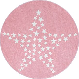 Kinder Teppich Bianca rund - 120 cm Durchmesser - Pink