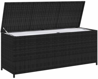 Auflagenbox Poly Rattan Kissenbox Gartenbox Aufbewahrungsbox Schwarz 1500 Schwarz