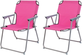 2 Stück Campingstuhl Stoff Oxfort Metall Pink