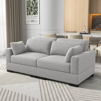 Furnishings Home Loungesofa Sofa Polstersessel, 1/2-Sitzer Couch, Polstersofa, Cord Stoff, 180 x 88 x 85 cm, ideal für Wohnzimmer & Schlafzimmer & Büro