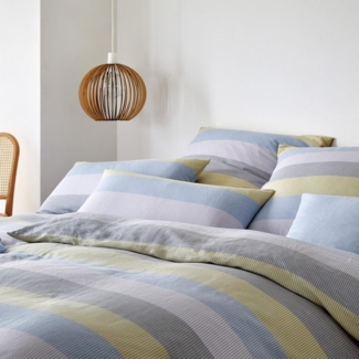 elegante Halbleinen Bettwäsche Glee sonne|135x200 cm + 80x80 cm