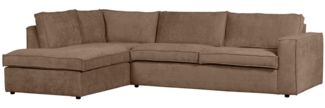 Ecksofa Hajo aus Chenille-Stoff Links, Mud