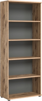 Regal Büroregal MASON 200x80 cm in Nox Eiche und Basalt grau