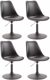 CLP 4er Set Esszimmerstühle Maverick Kunststoff drehbar und stufenlos verstellbar,schwarz schwarz