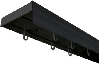 SN DECO GROUP Gardinenschiene Vorhangschiene SH (1) mit Blende 5 cm, 2-läufig, Fixmaß, mit Bohren, verschraubt, Kunststoff