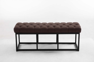 TPFLiving Sitzbank Amor 120 cm - Polsterbank im hochwertiger Polsterung (Stoff Sitzbank mit stabilem Metallgestell matt schwarz, 1-St), Maße (HxBxT): 46 x 120 x 38 cm - Gewicht: 15 kg