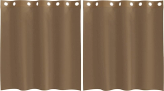 vidaXL Voile Vorhänge mit Ösen 2 Stk. Hellbraun 4102125