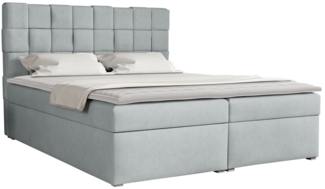Boxspringbett Malmo Box, Hellgrau, 140x200 cm