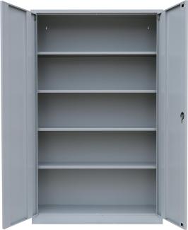 Stahl-Aktenschrank Kolloss Metallschrank abschließbar Büroschrank Stahlschrank 195 x 120 x 60cm Grau/Anthrazit 530388