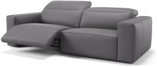 Sofanella 3-Sitzer LENOLA Ledergarnitur Relaxsofa Sofa in Grau S: 216 Breite x 109 Tiefe