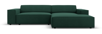 Micadoni Ecksofa Jodie 4-Sitzer Strukturierter Stoff Grün Rechts