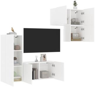 vidaXL 4-tlg. Wohnwand Weiß Holzwerkstoff 3216428