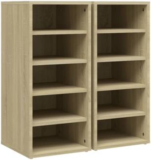 vidaXL Schuhschränke 2 Stk. Sonoma-Eiche 31,5x35x70 cm Holzwerkstoff 808988