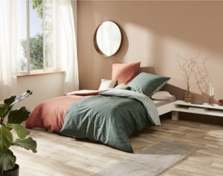 Kaeppel Wendebettwäsche Jaro, in Gr. 135x200, 155x220 oder 200x200 cm, Mako-Satin, 2 teilig, mit Reißverschluss, 100% Baumwolle, Bettwäsche mit zeitlosem Design
