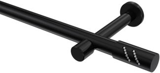 Gardinenstangen-Set Prestige Zoena 120 cm, 1-läufig (ohne Ringe), 20 mm Ø Schwarz