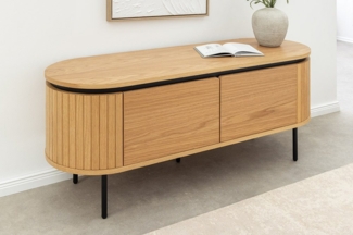 riess-ambiente TV-Board ATELIER 120cm natur/schwarz – Eichenholz-Optik, Design, Metall, modern (Einzelartikel, 1 St), kompaktes Lowboard mit Stauraum & Ablagefläche – ideal für Wohnzimmer