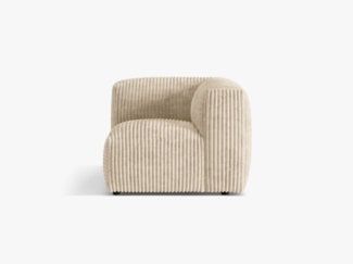 Micadoni Eckmodul Martina 1-Sitzer Klein Kord Helles Beige