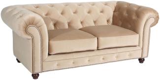 Sofa 2-Sitzer Kathe Bezug Samtvelours Buche nussbaum dunkel / sand 22494