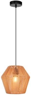 ZMH Vintage-Pendelleuchte aus Rattan, 150 cm, E27, 40 W