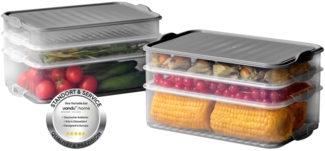 uandu home Frischhaltedose Aufschnittboxen für Kühlschrank, Wurst Aufbewahrung Kühlschrank, (Aufschnittbox Stapelbar, Kühlschrank Organizer, BPA Frei Kunststoff, Frischhaltedosen mit Deckel, Aufschnittdosen), BPA Frei, Dishwasher Safe, Reusable