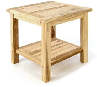 VCM Gartentisch Beistelltisch mit Ablage Natur