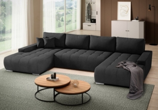 Beautysofa Ecksofa Ecksofa DRACO U Bettkasten Schlaffunktion Wellenfedern U-förmig