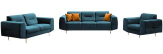 Beautysofa Polstergarnitur VENEZIA Die Lieferung beinhaltet Beiträge zur Wohnung, (Sessel + 2-Sitzer Sofa + 3-Sitzer Sofa im modernes Design), mit Metallbeine, Couchgarnituren aus Velours