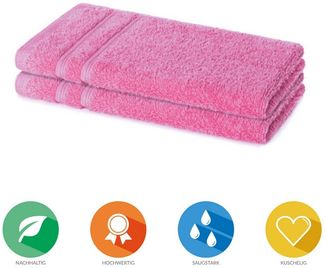 Lavea Gästehandtuch Bali, 30x50cm aus 100% Bio-Baumwolle, einzigartig weiche Gästetücher mit Aufhänger (Set, 2-St), hochwertiges und nachhaltiges Premium Gästetuch – saugstarke Faser